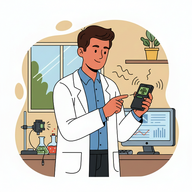 illustration_von_forscher_der_handy_mit_messgert_