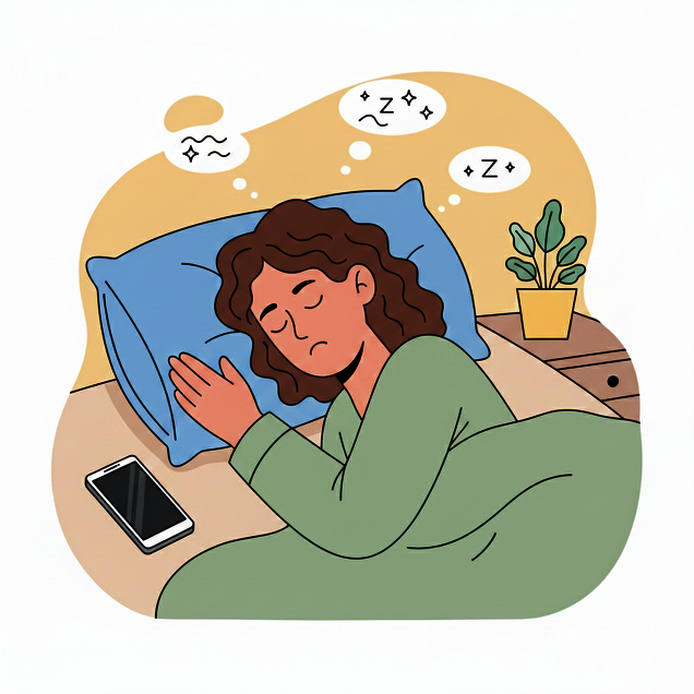 illustration_einer_person_die_neben_handy_schlft_