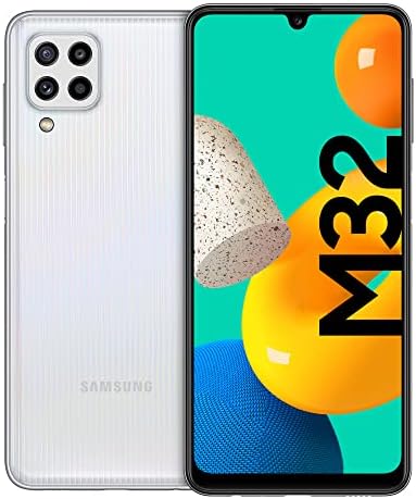 Samsung Galaxy M32 Android Smartphone, 6,4-Zoll -Infinity-U-Display, starker 5.000 mAh Akku, 128 GB/6 GB RAM, Handy in White, deutsche Version exklusiv bei Amazon
