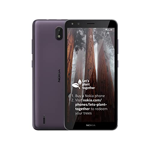 Nokia C01 Plus 5,45 Zoll Android (Go Edition) UK SIM Free Smartphone mit 1 GB RAM und 16 GB Speicher (Dual SIM) - Violett