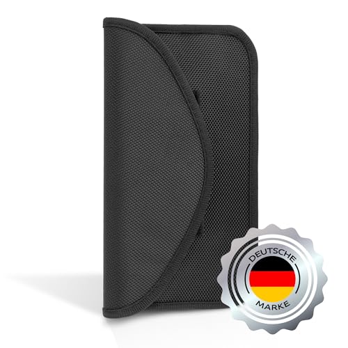 ECENCE Strahlenschutz Tasche Handy - 1 RFID Smartphone Keyless Go Schutz - Faraday Bag - Funk Stop Blocker Hülle, Schwarz, Anti Tracking Handyhülle