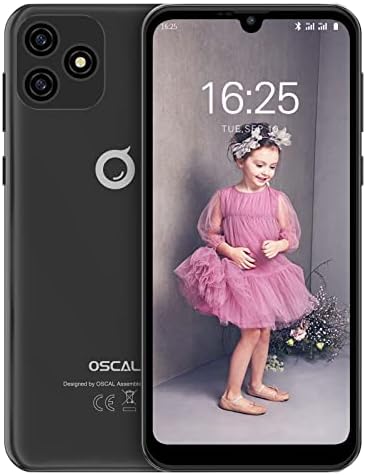 OSCAL Smartphone Ohne Vertrag Günstig Neu C20(2022), Android 11 Go Handy 6.1 Zoll Wassertropfen Bildschirm 32GB ROM (128GB erweiterbar), 5MP Kamera 3380mAh Akku Dual SIM 3G, Face ID/FM