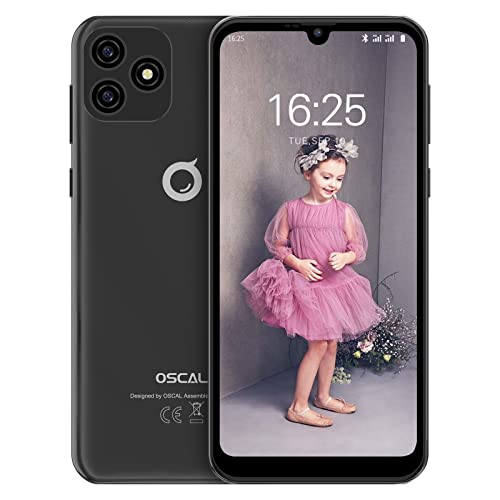 OSCAL Smartphone Ohne Vertrag Günstig Neu C20(2022), Android 11 Go Handy 6.1 Zoll Wassertropfen Bildschirm 32GB ROM (128GB erweiterbar), 5MP Kamera 3380mAh Akku Dual SIM 3G, Face ID/FM